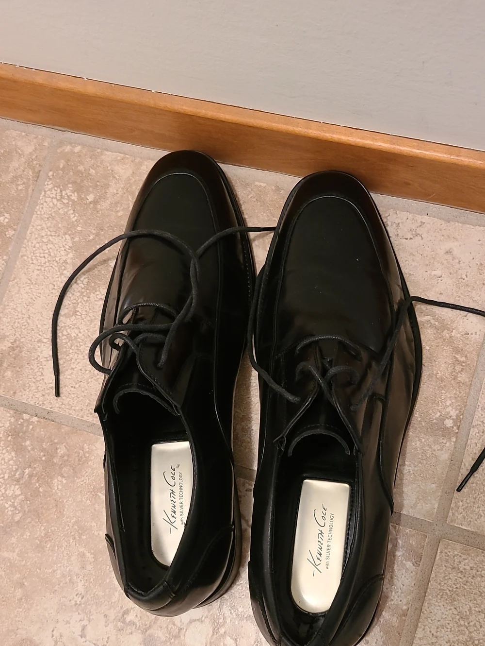 Kenneth Cole Men's Black Leather Lace-Up Dress Shoes